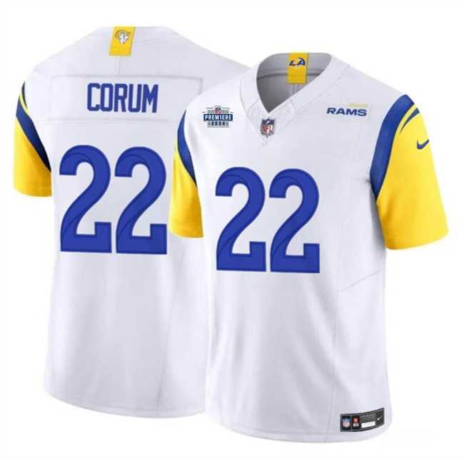 Men & Women & Youth Los Angeles Rams #22 Blake Corum White 2024 With Dradt Patch F.U.S.E Vapor Untouchable Stitched Jersey,We sell and wholesale Men & Women & Youth Los Angeles Rams #22 Blake Corum White 2024 With Dradt Patch F.U.S.E Vapor Untouchable Stitched Jersey on line form chian!
